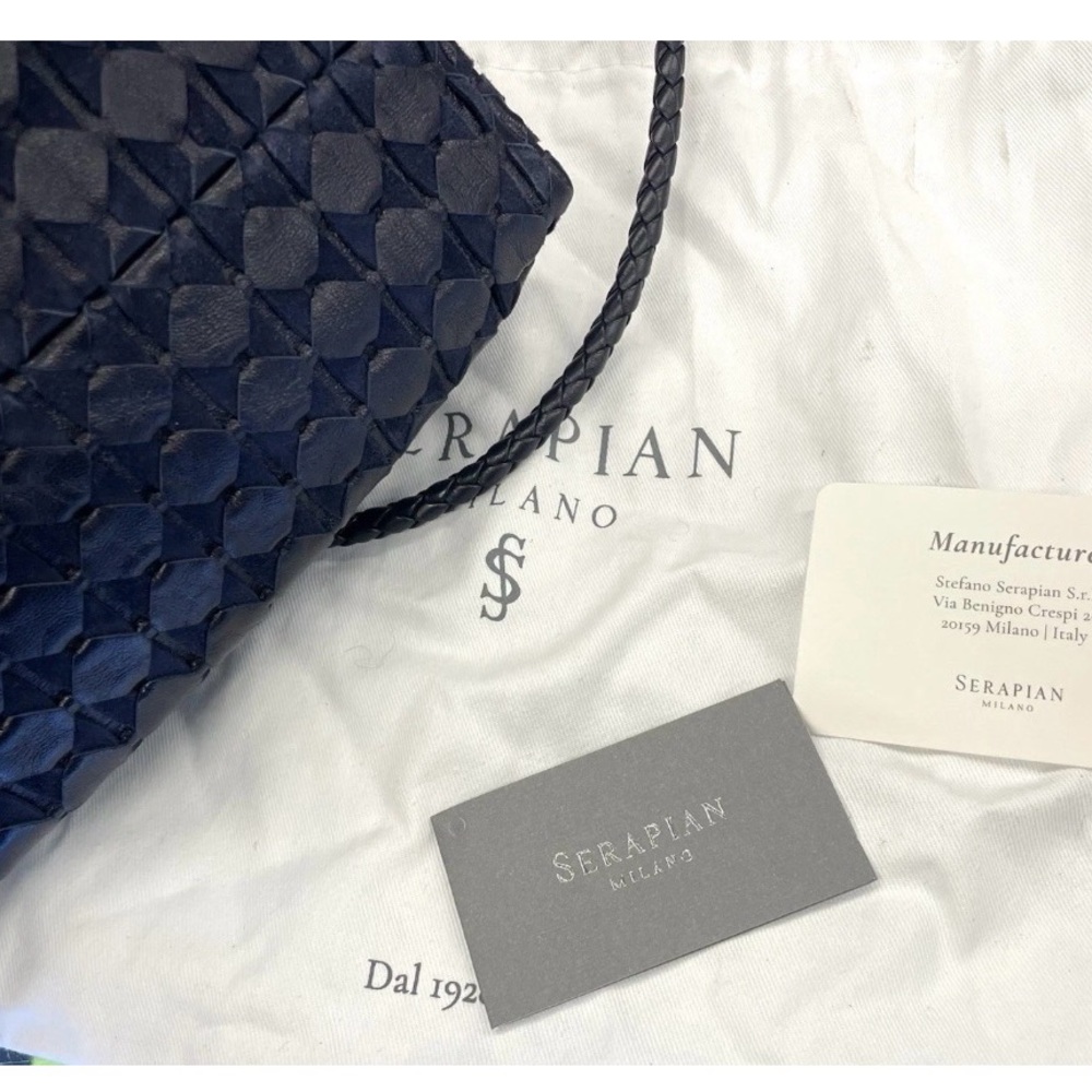 Serapian Mosaico Secret Navy Blue Clutch - Picture 8 of 8